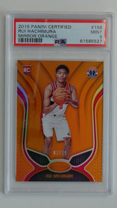 2019 Panini Certified Mirror Orange 67/99 Rui Hachimura #158 RC PSA 9