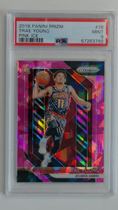 2018 Panini Prizm Pink Ice Trae Young #78 RC PSA 9