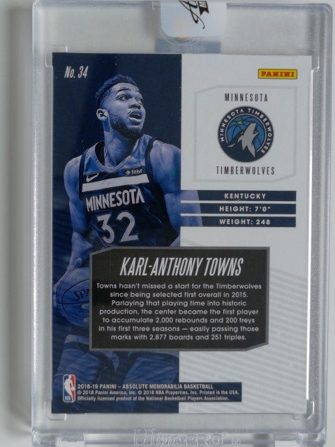 2018-19 Panini Absolute Memorabilia Karl-Anthony Towns #34
