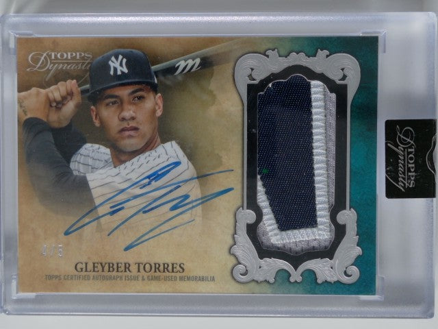 2021 Topps Dynasty Dynastic Deed Patch Silver 4/5 Gleyber Torres #DAP-GT4