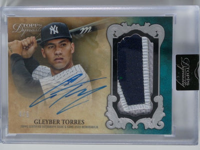 2021 Topps Dynasty Dynastic Deed Patch Silver 4/5 Gleyber Torres #DAP-GT4