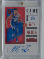 2017-18 Panini Contenders Game Ticket Red Rookie Autograph 12/25 Markelle Fultz #ST-MFZ RC