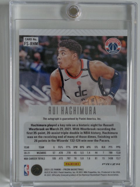 2021-22 Panini Prizm Silver Prizm Signature Rui Hachimura #FS-RHM