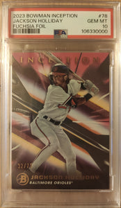 2023 Bowman Inception Baseball Fuchsia Foil 32/75 Jackson Holliday #78 PSA 10